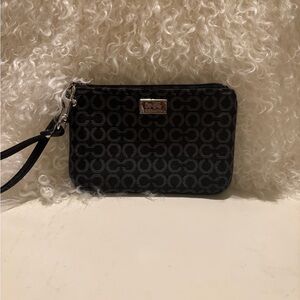 Coach Black Wallet with Wrist Strap